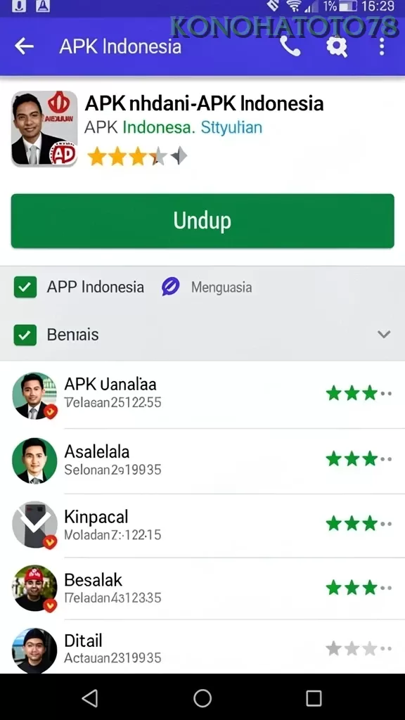 Cuplikan layar BARBAR77 — menu navigasi